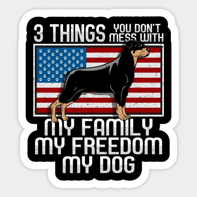 Rottweiler Dog Family Rules Sticker by RadStar